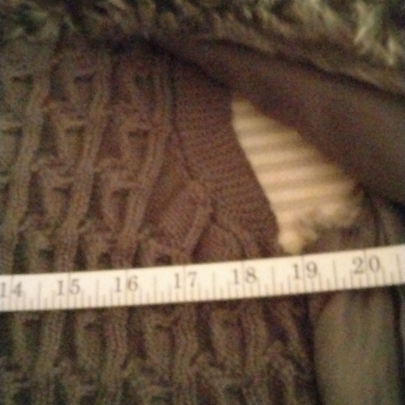 Sebby (Size L) Front Faux Fur & Back Cable Knit Fall Winter Open Cardigan Vest - Picture 15 of 15